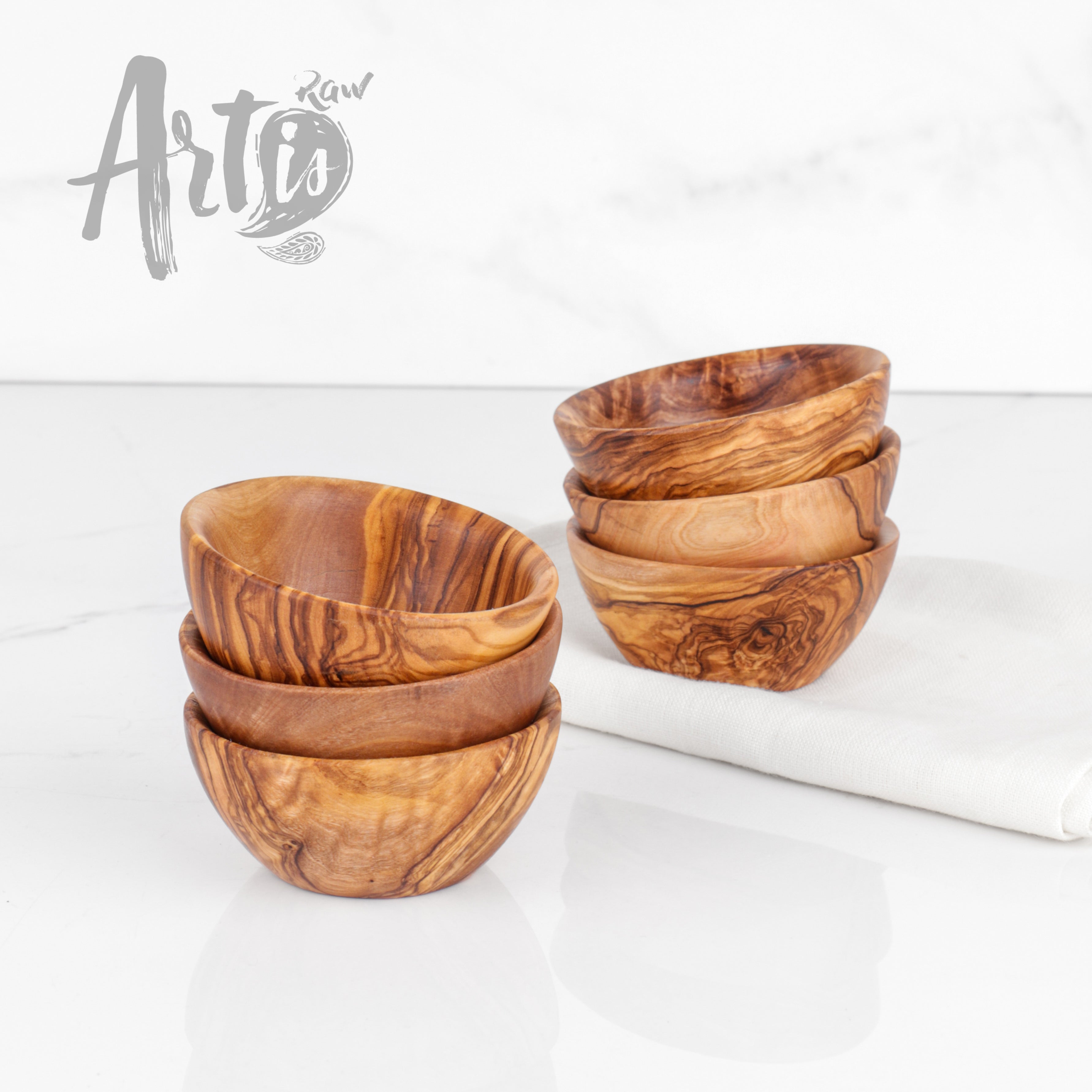 Olive Wood Mini Bowls - ArtisRaw